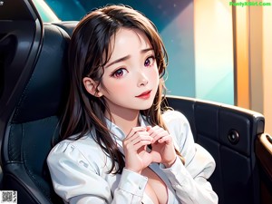 A woman in a leather jacket and shorts sitting on a couch.