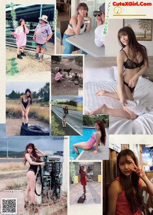 A woman with long brown hair is posing for a magazine.